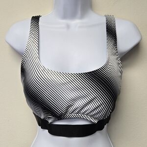 Victoria's Secret Stripe Sports Bra Black White L